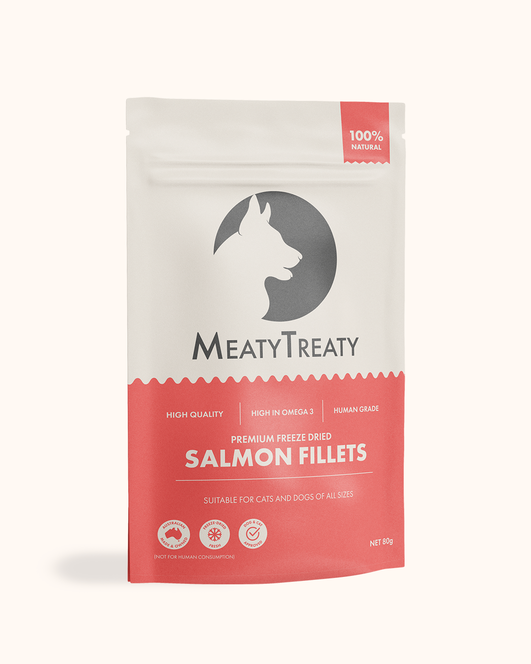 MeatyTreaty - Freeze Dired Salmon Fillets 80g - Henlo Pets