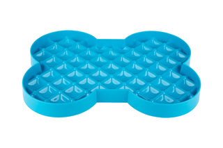 SloDog No Gulp Slow Food Plate - Bone Shape Blue | Henlo Pets