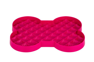 SloDog No Gulp Slow Food Plate - Bone Shape Pink | Henlo Pets