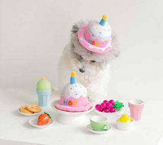 Bite Me Birthday Hat Plush Cake Toy | Henlo Pets