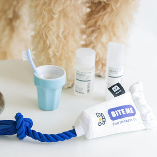 Bite Me Toothpaste Rope & Plush Toy | Henlo Pets