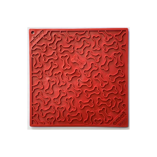 SodaPup Bone Square eMat Licking Mat Red | Henlo Pets