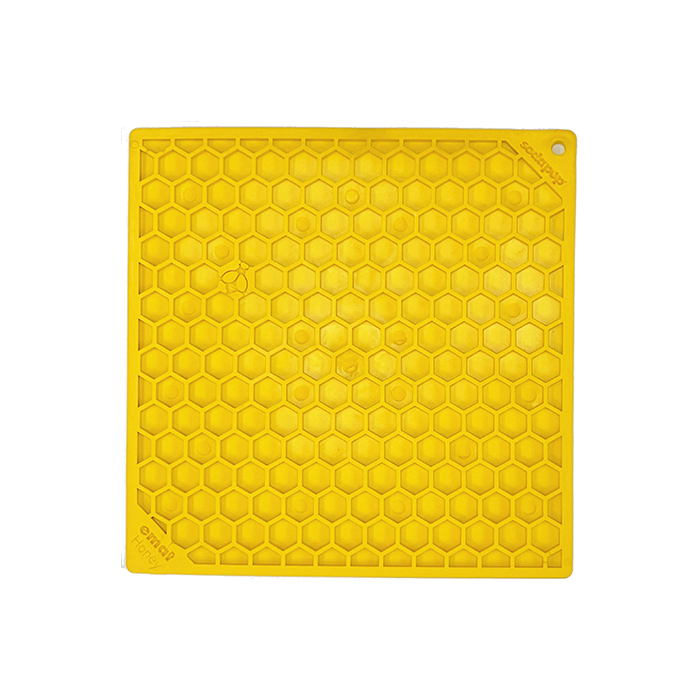 SodaPup - Honeycomb Square eMat Licking Mat Yellow - Henlo Pets