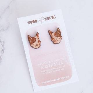 Blue Heeler - Wooden Stud Earrings | Henlo Pets