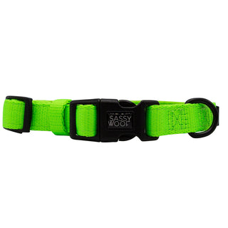 Sassy Woof Collar - Neon Green | Henlo Pets