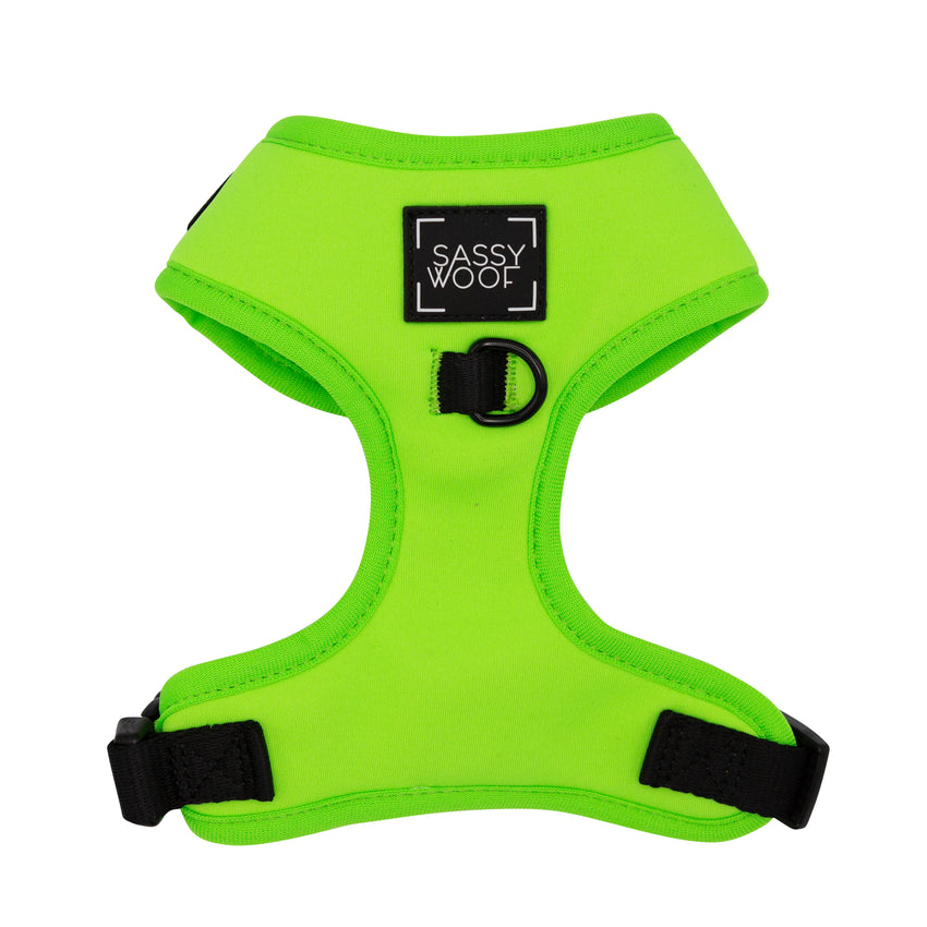 Sassy Woof Adjustable Harness - Neon Green - Henlo Pets
