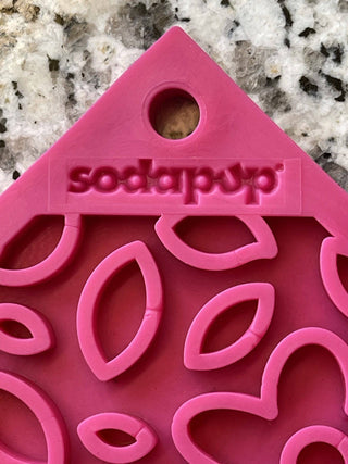 SodaPup Jigsaw Square eMat Licking Mat Pink | Henlo Pets