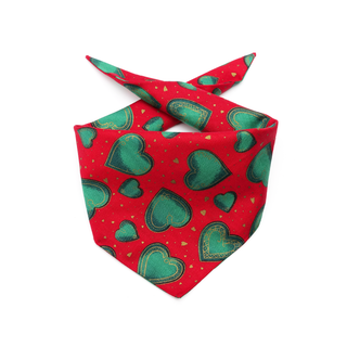 Festive Hearts Bandana - Henlo Pets