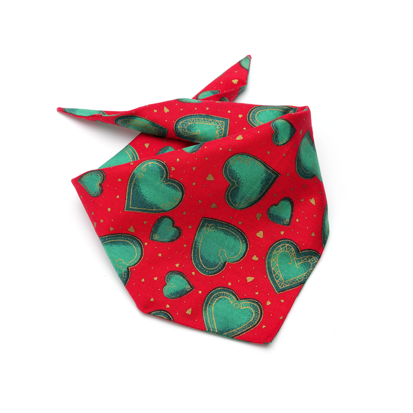 Festive Hearts Bandana - Henlo Pets