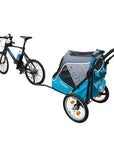 Ibiyaya Happy Pet Bike Trailer/Jogger 2.0 Foldable Pet Stroller - Blue - Henlo Pets
