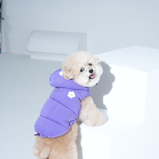Puppy Gallery Daisy Vintage Purple Puffer Dog Jacket - Henlo Pets