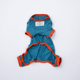 Puppy Gallery SnuggleFit All-in-One Teal Jumpsuit - Henlo Pets