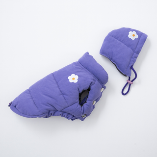 Puppy Gallery Daisy Vintage Purple Puffer Dog Jacket - Henlo Pets