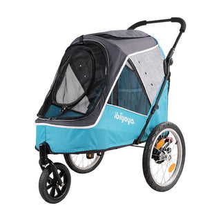 Ibiyaya Happy Pet Bike Trailer/Jogger 2.0 Foldable Pet Stroller - Blue - Henlo Pets