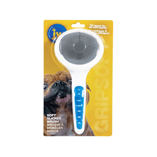 JW GripSoft Soft Slicker Brush Grooming Tool | Henlo Pets