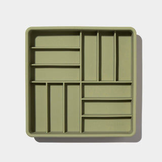 Dogged 3-in-1 Parquet Slow Feeder Bowl - Olive