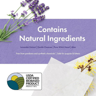 Petkin Plant-Based Lavender Scented Ear Cleaning Wipes | Henlo Pets