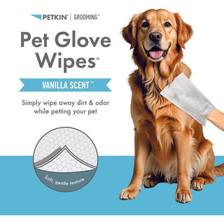 Petkin Pet Glove Wipes Vanilla Scented - Henlo Pets