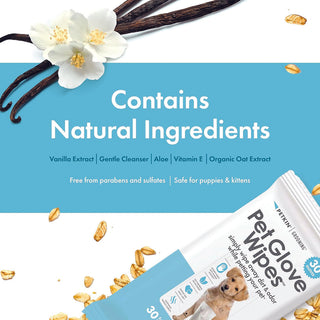 Petkin Pet Glove Wipes Vanilla Scented - Henlo Pets