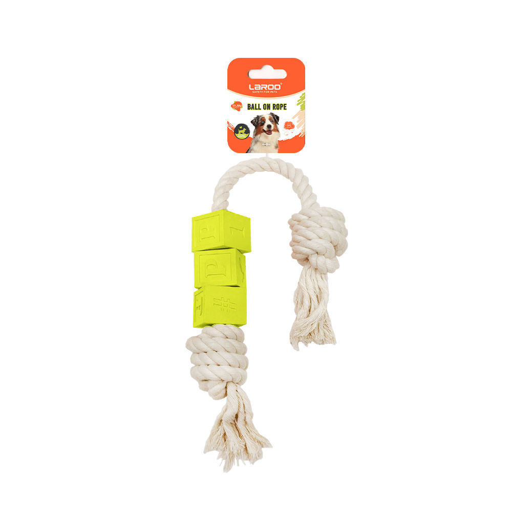 Laroo Ball on Rope Puzzle Interactive Dog Toy - Henlo Pets