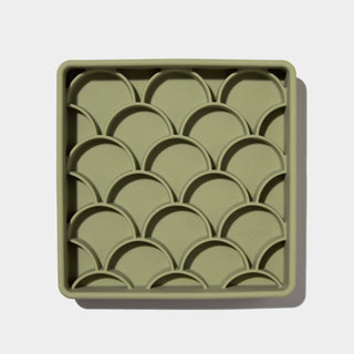 Dogged 3-in-1 Fish Scale Slow Feeder Bowl - Olive