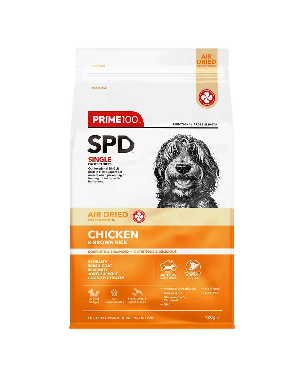 Prime100 - SPD™ Air Dried Chicken & Brown Rice 120g - Henlo Pets