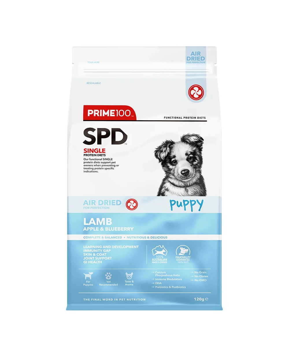 Prime100 - SPD™ Air Dried Puppy Lamb, Apple & Blueberry 120g - Henlo Pets