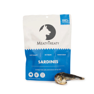 MeatyTreaty Whole Sardine Dog Treats 100g | Henlo Pets