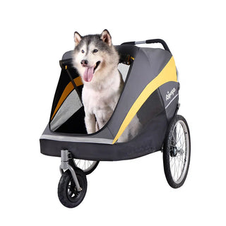 Ibiyaya Heavy Duty Bike Trailer/Jogger Foldable Stroller - Large Pet - Henlo Pets