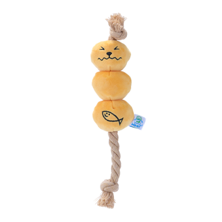 Woof² Curry Fishball Soft Plush Rope Dog Toy