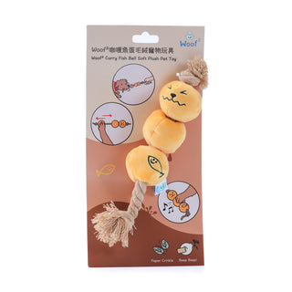 Woof² Curry Fishball Soft Plush Rope Dog Toy