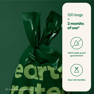 Earth Rated Biodegradable Single Roll Tie Handle Bags - Henlo Pets