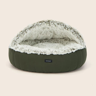 Snooza Hoodie Dream Cloud Olive Pet Bed | Henlo Pets
