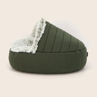 Snooza Hoodie Dream Cloud Olive Pet Bed | Henlo Pets
