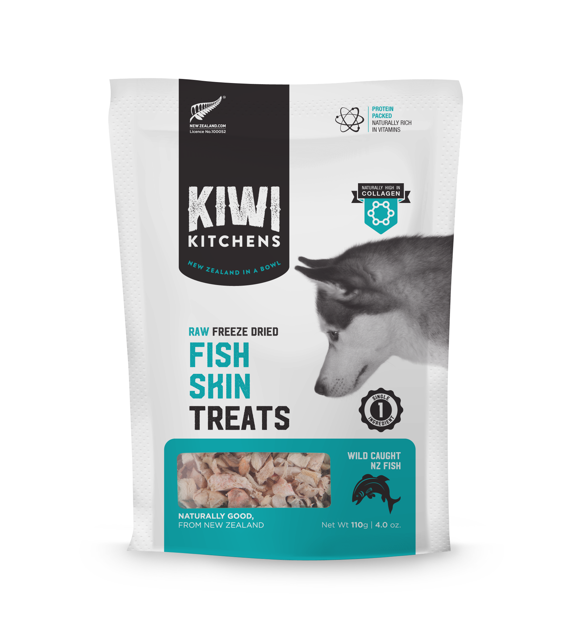 Kiwi Kitchens Freeze Dried Fish Skin Treat 110G - Henlo Pets