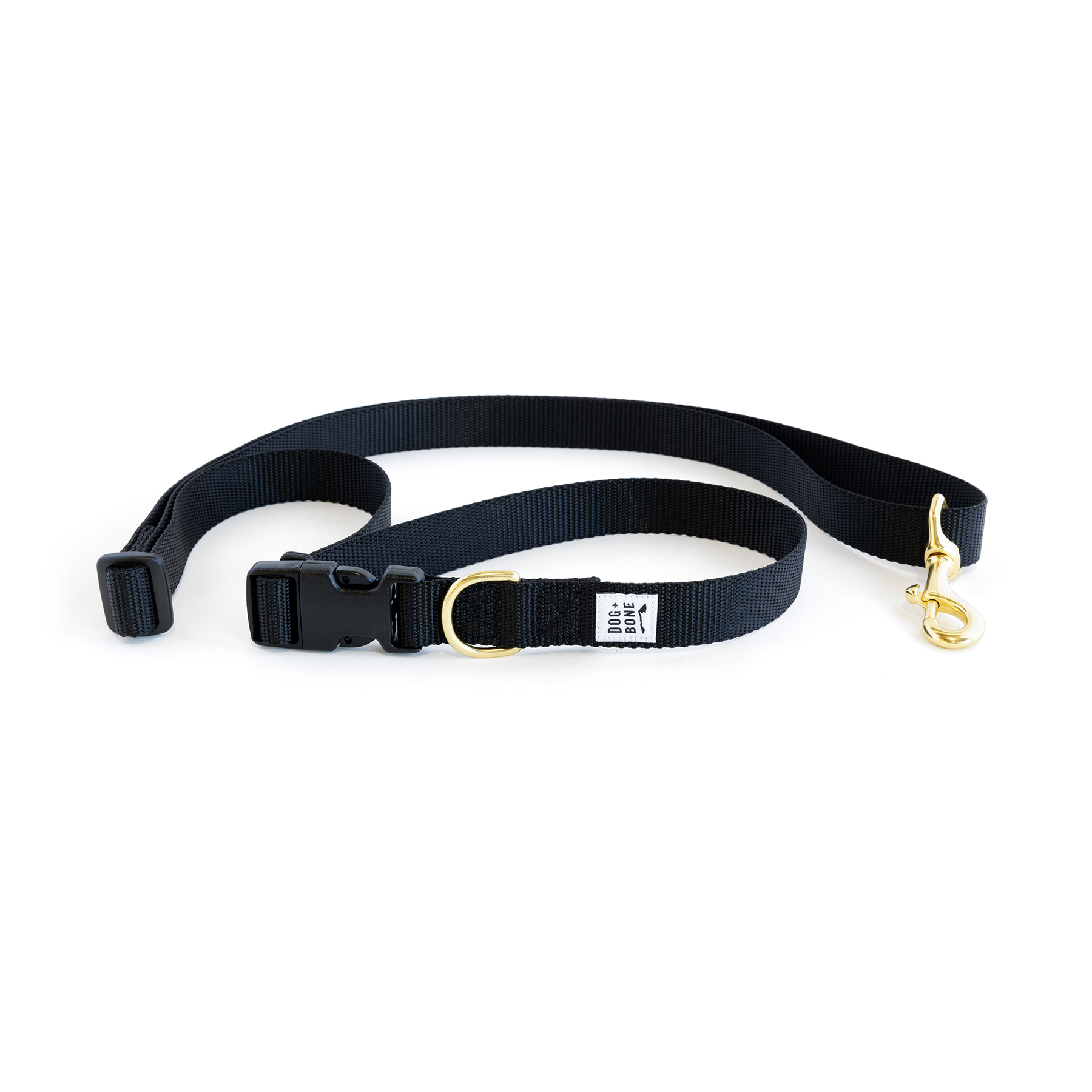 Dog + Bone Adjustable Leash - Black - Henlo Pets