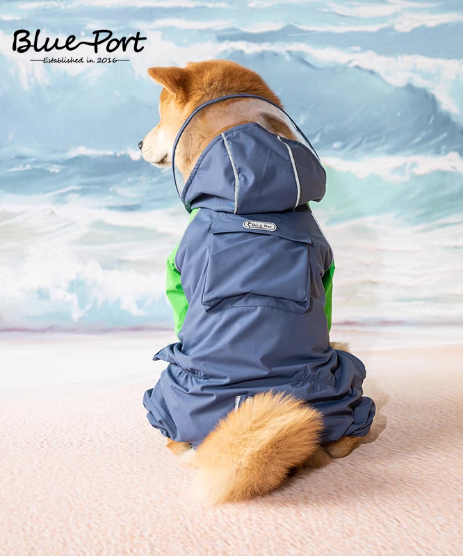 Blueport Reflective Raincoat with Pocket - Henlo Pets