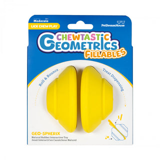 Chewtastic Geometrics Geo-Spherix Ball Fillable Natural Rubber Interactive Dog Toys