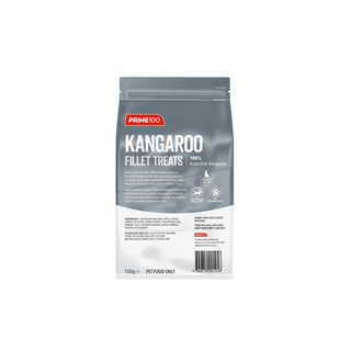 Prime100 Kangaroo Fillet Dog Treats 100g | Henlo Pets
