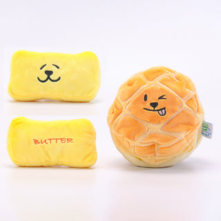 Woof² Buttered Pineapple Bun Nose-work Soft Plush Dog Toy
