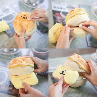 Woof² Buttered Pineapple Bun Nose-work Soft Plush Dog Toy