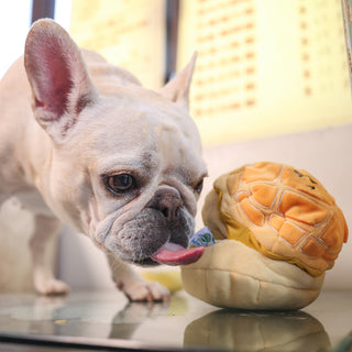 Woof² Buttered Pineapple Bun Nose-work Soft Plush Dog Toy