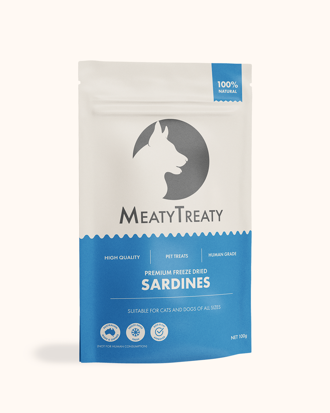 MeatyTreaty - Whole Sardine 100g - Henlo Pets