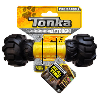 Tonka Real Tough Tyre Barbell Chew and Treat Dispenser Toy
