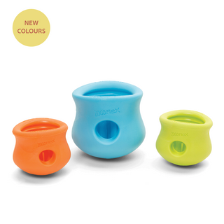 West Paw Toppl Treat Dispenser Dog Toy Aqua Blue | Henlo Pets