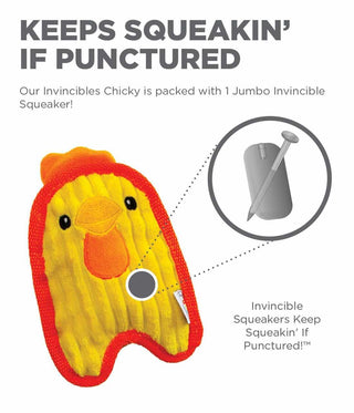 Outward Hound Invincibles Chicky Durable Squeaker Dog Toy - Henlo Pets