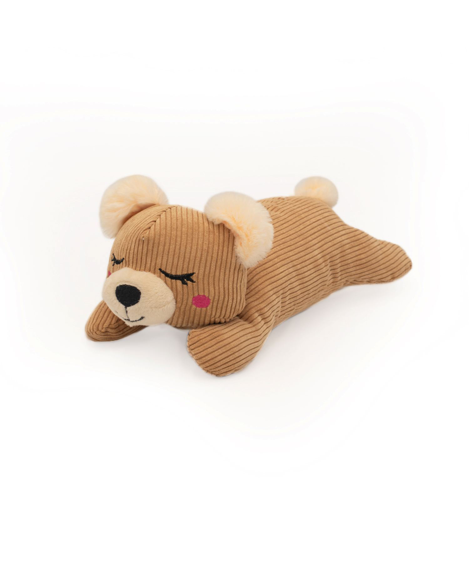 Zippy Paws Snooziez - Bear Silent Squeaker Plush Dog Toy