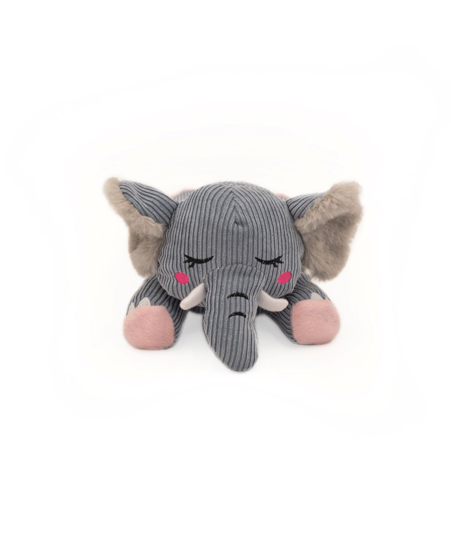 Zippy Paws Snooziez - Elephant Silent Squeaker Plush Dog Toy