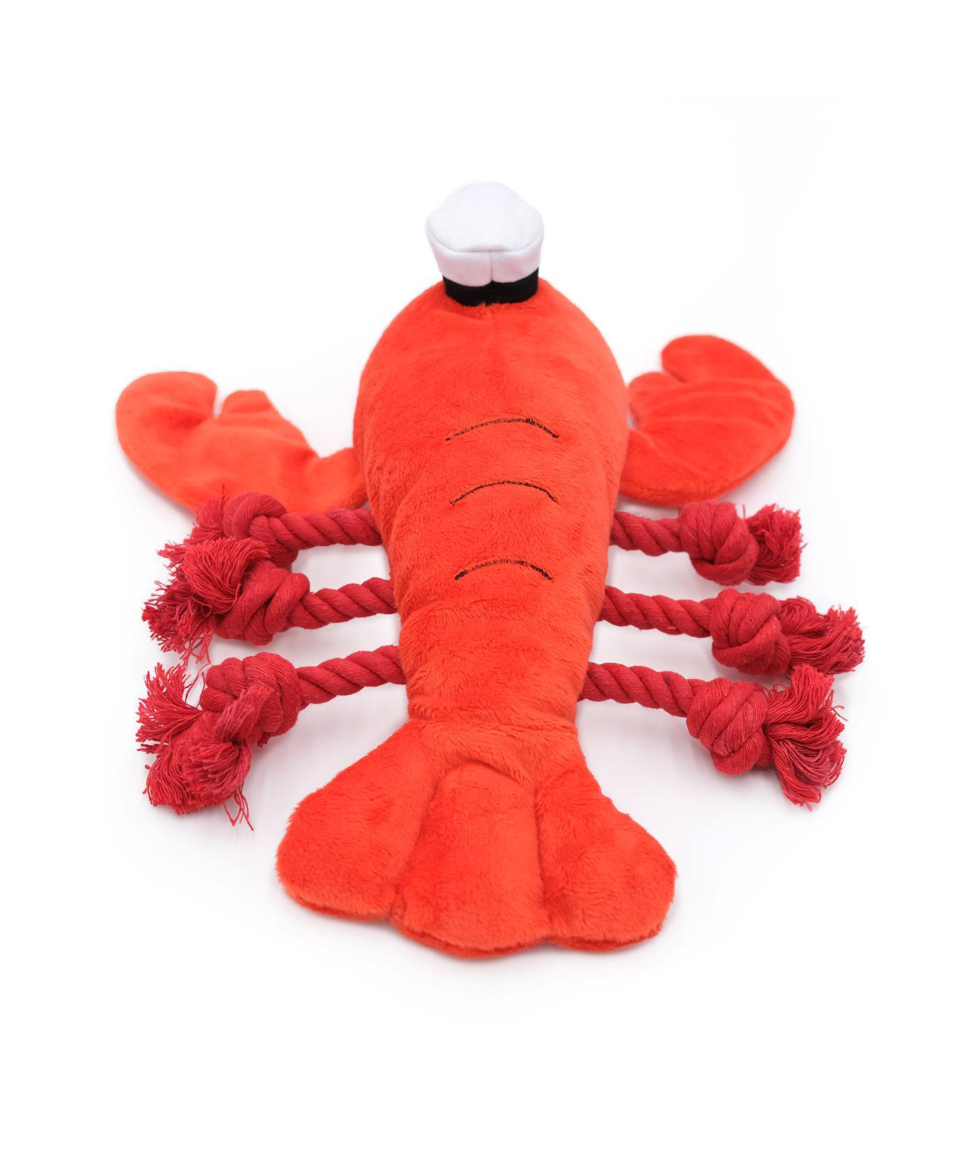 Playful Pal Plush Squeaker Rope Dog Toy - Luca the Lobster