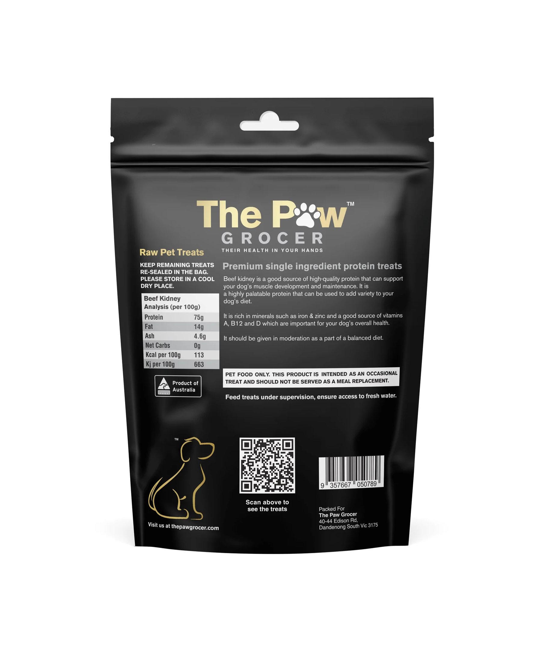The Paw Grocer Black Label - Freeze Dried Beef Kidney - Henlo Pets